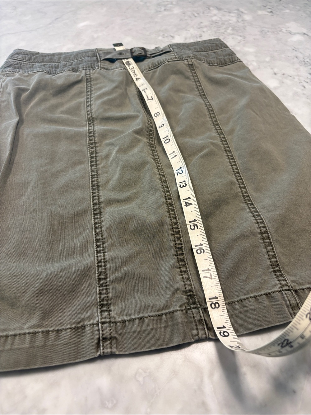 Olive skirt.